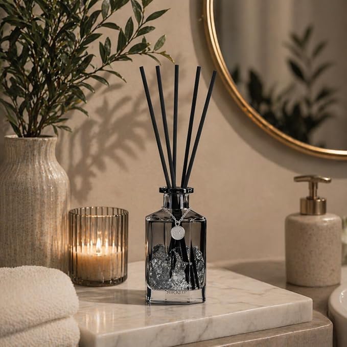 Airkeep Reed Diffuser Set,Clean Linen Luxury Scented Diffuser with Sticks Long Lasting Home Fragrance for Bathroom Shelf Decor 6.09 fl oz (180ml)