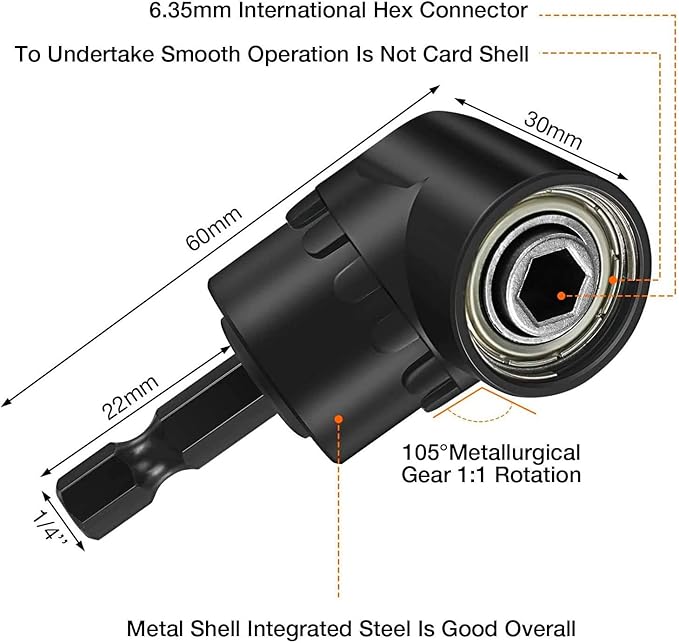 17Pcs Flexible Drill Bit Extension, Include 3Pcs Rotatable Socket Adapter 2Pcs Hex Shank 105° Right Angle Drill Attachment 10 Short Screwdriver Bits 90° Angled Bits and Bendable Extension