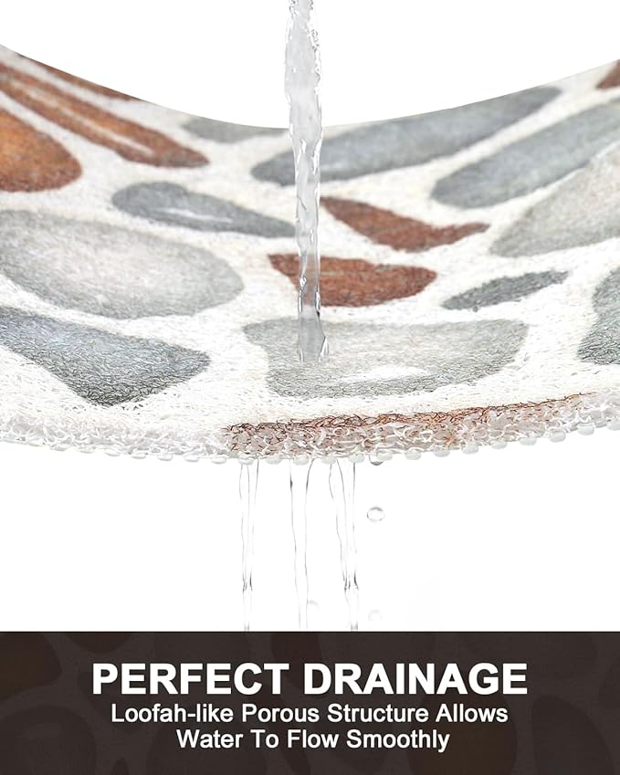 Large Shower Mat Non Slip: Anti Slip Shower Mats for Inside Shower, Soft PVC Loofah Shower Floor Mat, Extra Large Bath Mat for Shower, Tub, Bathroom, Floor, Kitchen, Home, Pool, Hotel, Quick Drying