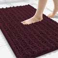 Smiry Bathroom Rugs Mat 30x20, Extra Soft Absorbent Chenille Bath Rugs, Non Slip Rubber Backing Machine Washable Quick Dry Bath Mats for Bathroom Floor, Tub, Shower, Home Accessories, Black Cherry