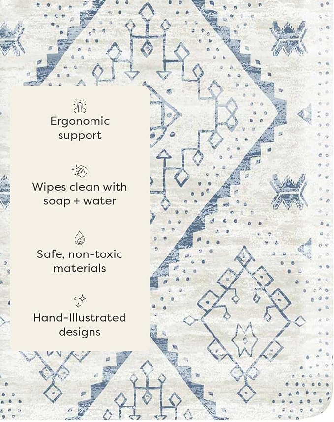 House of Noa Nama Standing Mat – Anti-Fatigue Kitchen Mats for Floor, Cushioned & Non-Slip Comfort Mat for Standing, Thick Foam Anti-Fatigue Mat for Kitchen & Workspaces, Ula Windmill 22" x 54"