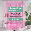 AmazerBath Extra Long Shower Curtain Liner, Clear Pink Shower Liner 84 Inches Long, 72x84 Plastic Shower Curtain Liners, Cute Tall Shower Liner, PEVA Bathroom Shower Curtain Liners & 3 Magnets