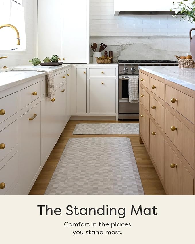 House of Noa Nama Standing Mat – Anti-Fatigue Kitchen Mats for Floor, Cushioned & Non-Slip Comfort Mat for Standing, Thick Foam Anti-Fatigue Mat for Kitchen & Workspaces, Georgia Clay 22" x 54"