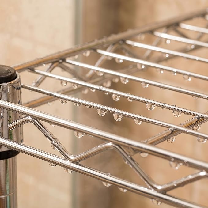 Honey-Can-Do 3-Tier Metal Bathroom Shelf Space Saver, Over The Toilet Storage Rack Organizer, Adjustable Chrome Wire Shelving Unit for Towels & Toiletries, 9.5 x 23 x 60 in