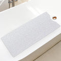 Bathtub Mat Non Slip Shower Mat Soft PVC Loofah Bath Tub Mats with Drain for Bathroom Tub 40 x 16 Inch (White)