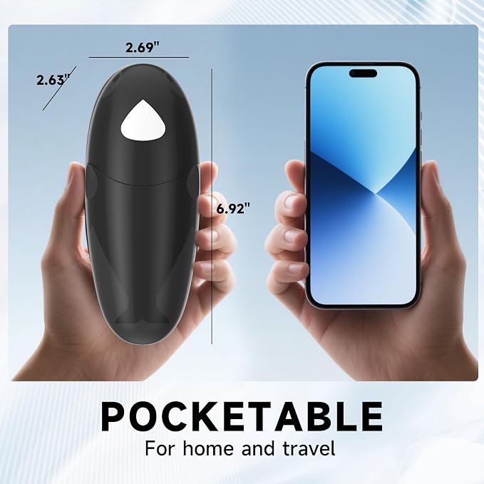 ROLWAY Can Opener, Easy Control Electric Can Opener with Non-Slip Design, Safe and Efficient Can Opener for Seniors, Smooth Edge, Hands Free for Home or Travel, Black