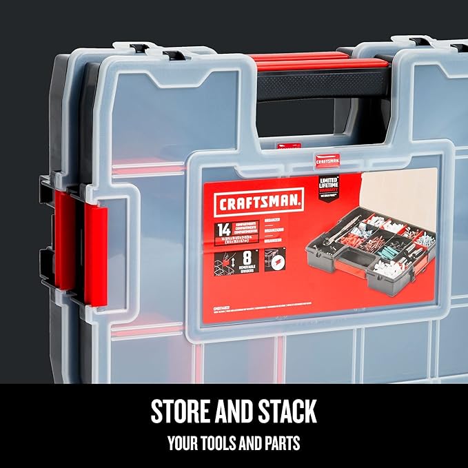CRAFTSMAN Tool Organizer, 2-Packs with 14-Compartments, Lid Includes Secure Latch (CMST60944M)