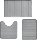 Bathroom Mats Memory Foam Bath Rug Set 3 Piece Non-Slip Bath Mats, Absorbent Shaggy Rugs, Machine Wash, Perfect Plush Bathroom Rugs, BathCarpets Set,Bath Mats for Bathroo Home Decor Accessories