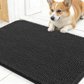 OLANLY Dog Door Mat for Muddy Paws 30x17, Absorbs Moisture and Dirt, Absorbent Non-Slip Washable Doormat, Quick Dry Chenille Mud Mat for Dogs, Entry Indoor Entryway Carpet for Inside Floor, Dark Grey