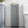 Hzuaneri Bathroom Storage Cabinet, Small Corner Floor Cabinet with 2 Doors and Adjustable Shelf, Narrow Toilet Paper Cabinets, Bathroom Organizer for Small Spaces, 7.9" D x 9.8" W x 29.5" H Gray