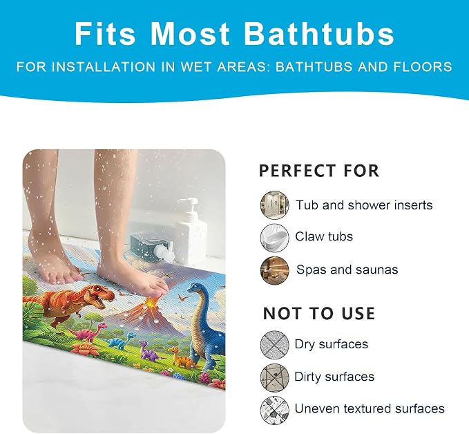 XIYUNTE Baby Bath Mat for Tub Non Slip Kids Bath Mat - 40''x16'' Extra Long Cartoon Turtle Baby Bath Tub Mat Eco-Friendly Toddler Bath Mats with Suction Cups & Drain Holes, Easy to Clean & Easy Drying