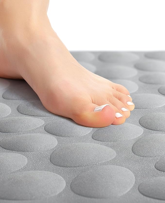 Bligli Bathtub Mat Non Slip, 16x40 inch Extra Long Bath Tub Mat with Strong Suction Cups, Soft Rubber Bathroom Floor Mat, Machine Washable, 100% BPA Free (Grey)