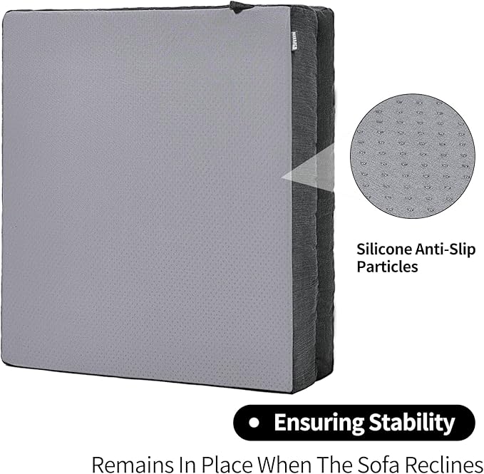 Recliner Cushions for Elderly, 20x20x4 Inch Thick Chair Cushion for Shorter Users Patent Design Soft Tufted Dual Layer Booster Seat Cushions for Seniors Recliner Risers Gray 1P