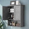 VANIRROR Bathroom Wall Cabinet Over Toilet Storage Cabinets 25x30 in Above Toilet Wood Medicine Cabinets for Bathroom Wall Mounted Cabinet with 2 Door & Adjustable Shelf Texture Grey