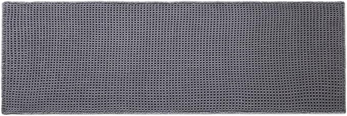 TYUU Waffle Runner Rug Bathroom, Long Boho Bathroom Rugs Non Slip Washable Super Absorbent Quick Dry Farmhouse Bath Decor, 72"x24" Grey