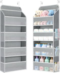 Yecaye Over the Door Organizer, Stuffed Animal Storage, Bathroom Organizers and Storage for Nursery Newborn Baby Essentials Stuff Dorm Room, Widen by 7cm, Deepen by 3cm, Grey 4 Tier Extra-Large