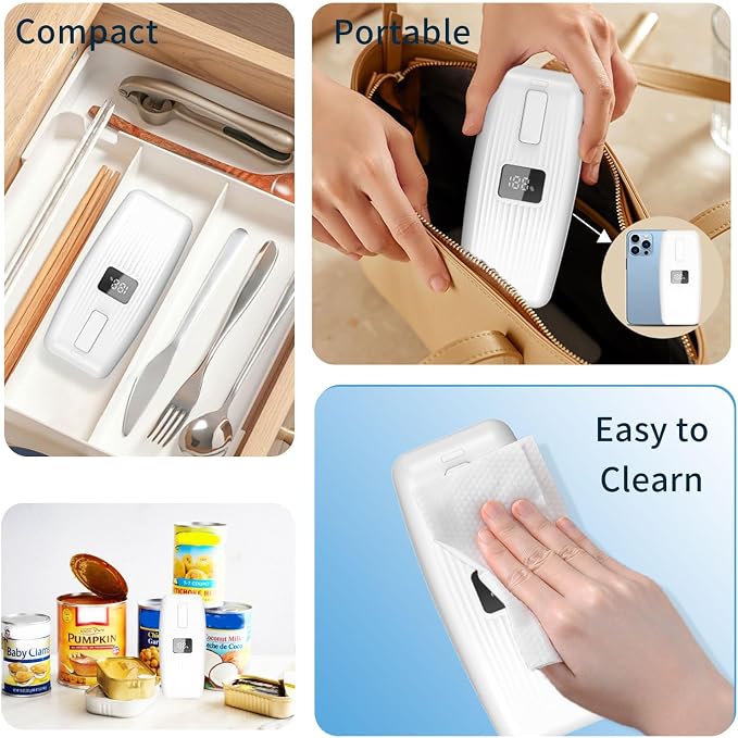 Electric Can Opener with LED Display, USB Rechargeable Electric Can Opener for Seniors & Arthritis, One-Touch Automatic Can Opener, Hands-Free, Smooth Edge, Compact, Cordless