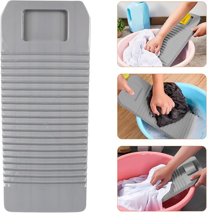 PRETYZOOM Plastic Washboard 18 Inch Household Laundry Helper with Wavy Surface for Gentle Clothes Cleaning and Easy Hand Washing Portable and Laundry Tool