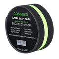 COSIMIXO 2" x 16.5FT Anti Slip Tape with Glow in The Dark Stripe,Premium Grip Tape Non Slip Stair Treads Tape,Non Skid Tape, High Traction Adhesive for Stairs Step Black/Green