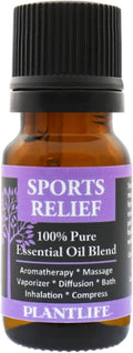 Plantlife Sports Relief Aromatherapy Essential Oil Blend - Straight from The Plant 100% Pure Therapeutic Grade - No Additives or Fillers - Made in California 10 ml