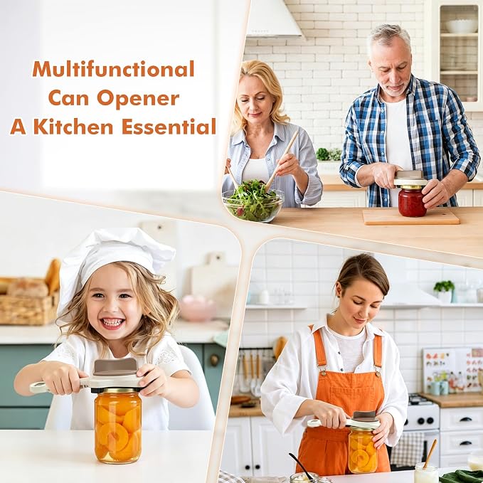 4 in 1 Multi-Purpose Jar Opener,Adjustable Stainless Steel Jar Opener for Weak Hands Seniors & Arthritis Sufferers,Multi Size Lid Tool for Jars Cans Wine Bottles, Home Kitchen Helper