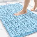Smiry Bathroom Rugs Mat 30x20, Extra Soft Absorbent Chenille Bath Rugs, Non Slip Rubber Backing Machine Washable Quick Dry Bath Mats for Bathroom Floor, Tub, Shower, Home Decor Accessories, Sky Blue