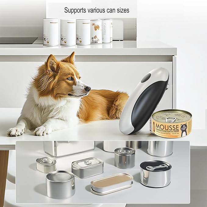 Electric Can Opener, Open Cans with a Simple Press of a Button — Automatic, Hands-free, Smooth Edges, Type-C Rechargeable, Fits for All Can Sizes