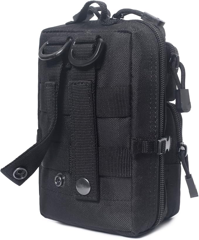 2 Pack Tactical Molle Admin Pouch with US Flag Patch and Keychain - Utility Laser Cut Tactical EDC Tool Pouch Bag Horizontal Modular Pouches Utility Tool Pouch