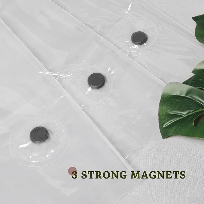 Barossa Design Extra Heavy Duty Shower Curtain Liner Thick - Soft Plastic Shower Liner Waterproof with Grommets & 3 Magnets, Clear, 72"x72" (Pack of 2)