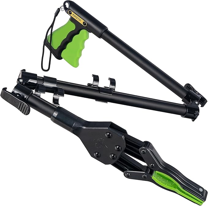 36 Inch Folding Grabber Reacher Tool - Heavy Duty Trash Picker Upper & Post Surgery Recovery Mobility Aid for Seniors - Strong Green Gripper with Magnetic Tip, Long Reaching Stick
