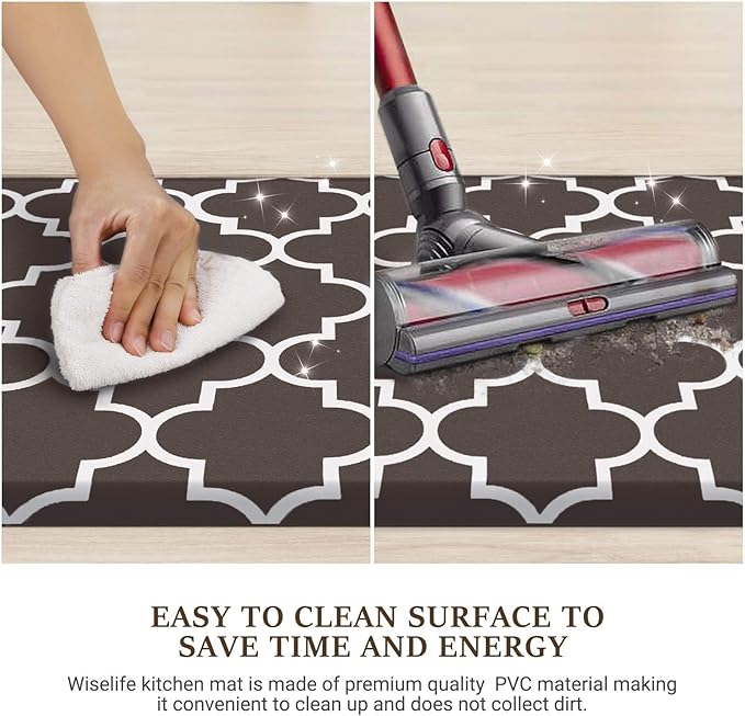 WISELIFE Anti Fatigue Floor Mat - 4/5 Inch Thick Kitchen Mat Non Slip Waterproof Heavy Duty Ergonomic Comfort Mat Durable for Home, Office, Sink, Laundry,(20" x 39", Chocolate)