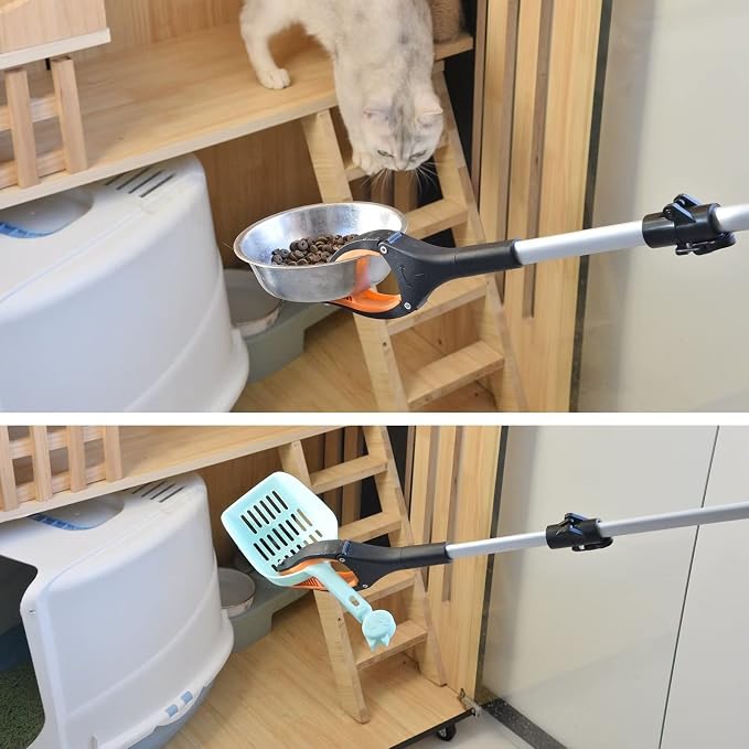 43" Extra Long Grabber Tool, Foldable Grabbers for Elderly Grab It Reaching Tool with Rotating Jaw +Magnets, 4" Wide Claw Opening Reacher Grabber Pickup Tool, Grabber Reacher Tool Heavy Duty