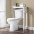 Derby Over-the-Toilet Storage Shelf – 37" Tall Bathroom Space Saver with Fixed Shelf & Open Gridwork Design – Modern Freestanding Organizer for Toiletries & Towels by Alaterre Furniture (White)