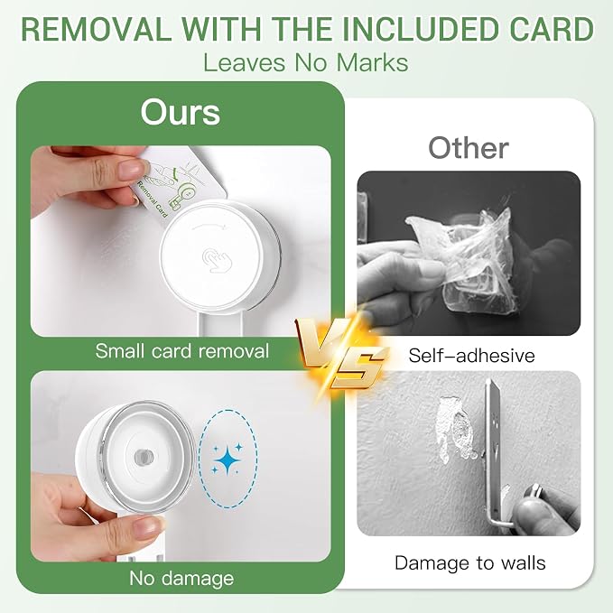 LUXEAR Suction Hooks Powerful Vacuum Suction Cup Hooks-4PACK Razor White