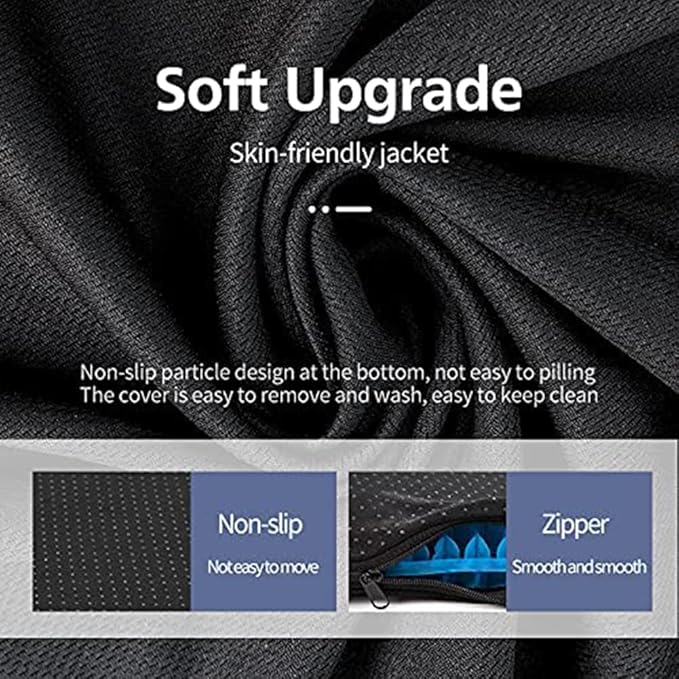 Gel Seat Cushion, Jumbo&Thick Gel Cushion Chair Pads with Non-Slip Cover for Home Office Car Seat Wheelchair, Soft Breathable Honeycomb Seat Pads for Relieve Hip Pain, Blue 20x20x1.9inch