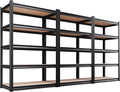 3-Pack Garage Shelving for Large Storage & Whole Home Organization, 78" H x 46" W x 20" D 5-Tier Adjustable Metal Storage Rack for Tools, Storage Bins, Bulk Items, Garage, Pantry & Workshop