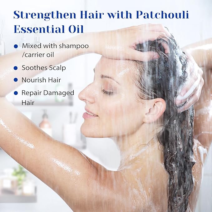HIQILI Patchouli Essential Oil,100% Pure & Natural for Homemade Perfume, Sooth Skin, Nourish Hair at Home with Diffuser, Gift for Hippie Friend - 3.38 Fl Oz