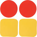 4pcs Jar Opener Gripper Pads, Rubber Can Opener Bottle Lid Cap Gripper Pads for Weak Hands Seniors Elderly Multi-Function Kitchen Coasters Gadgets (Red, Yellow)