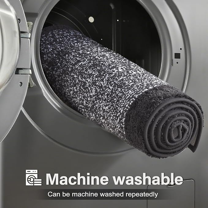 Bathroom Rugs 24x17 Non Slip Washable, Dark Grey Bath Mat for Bathroom Floor Tub, Soft Absorbent Quick Dry Mats for Shower, Bathtub,Home Decor