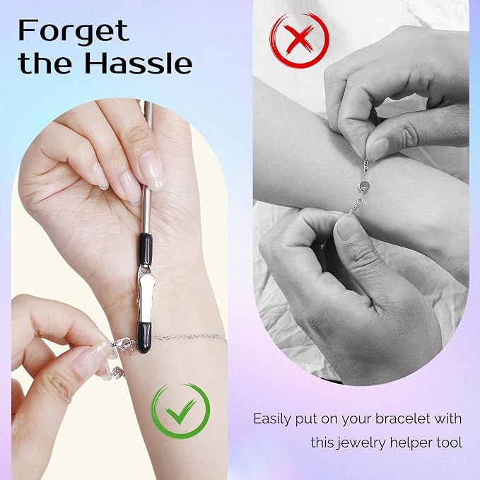 Zipper Helper Pull for Dresses and Bracelet Helper Tool Set, Zipper Puller Helper for Elderly, Women or Traveler, Dress Zipper Pull Helper, Easy to Use