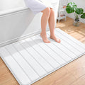 OLANLY Memory Foam Bath Mat 44x32, Super Soft Absorbent Bathroom Rugs, Quick Dry, Machine Washable Shower Floor Rugs, Bathmat Carpet, Bathroom Home Decor Accessories, White