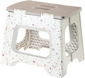 Vigar Compact Folding Step Stool - 10-1/2 Inch Foldable Step Stool for Adults, Lightweight Portable Stool with Handle, Non Slip Step Stool, Space Saving Stool up to 330 lb - Terrazzo Body