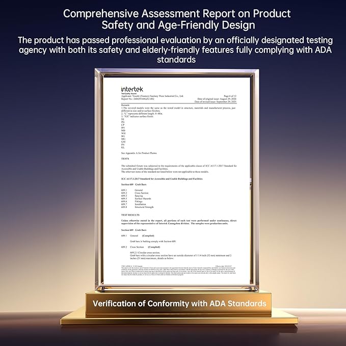 joyrain 500lb Capacity Stainless Steel Grab Bar - Heavy Duty Bathroom Safety Rail for Elderly, Anti-Slip Shower Handle, ADA Compliant (Matte Black, 12 inch)