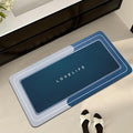 Bath mat Rubber Bathroom Mat-Quick Dry Absorbent Rug Non-Slip Thin Bathroom Rug Instant Dry Magic Bath mats for Bathroom Floor Mat in Front of Bathtub, Sink, Blue, 17x35in