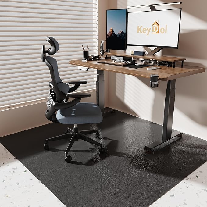[Thickened to 2.0mm] 60"x 75" Office Chair Mat for Hardwood, Vinyl Computer Floor Mat, Anti-Slip Desk Mats for Hardwood, Easy to Clean Office Chair Floor Protector, Durable Rolling Chair Mat