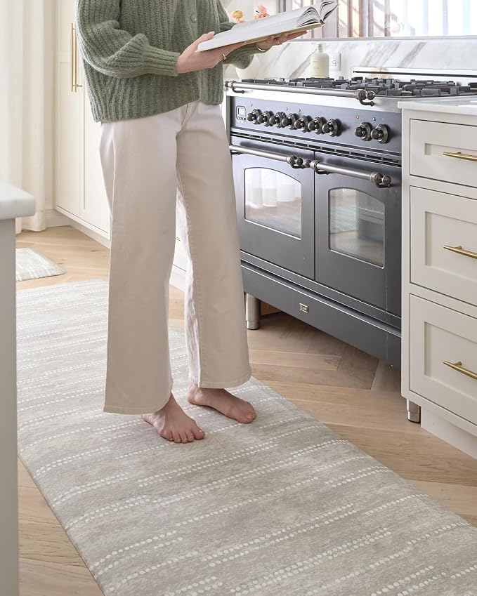 House of Noa Nama Standing Mat – Anti-Fatigue Kitchen Mats for Floor, Cushioned & Non-Slip Kitchen Comfort Mat for Standing, Thick Foam Anti-Fatigue Mat for Kitchen & Workspaces, Aspen Reed 30" x 72"