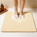 Joyhalo Shower Mat Bathtub Mat Non Slip, Bathmats Non Slip, Quick Drying Foot Scrubber Loofah Mats for Shower, Tub, Bathroom, Home, 24x24inch, Beige