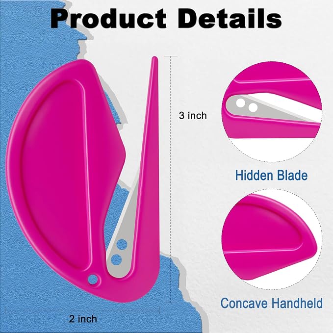 3 Pack Letter Opener Envelope Slitter – Envelope Opener with Safety Concealed Sharp Blade Neatly Opened Without Damage.Mail Opener for Women Men,Office Worker,Graduate Students,Home,Office,Postal
