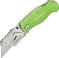 Sheffield Folding Utility Knife, Accepts Standard Utility Knife Blades, Box Cutter Aluminum Handle, Razor Blades Included, For Home, Office, Trades, and Warehouse