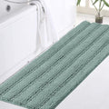 Turquoize Bathroom Runner Extra Long Blue Chenille Bath Rug Non Slip Shaggy Bath Shag Shower Mat, Soft and Cozy, Super Absorbent Water, Washable Rug, 47 x 17 inches, Duckeggshell Blue